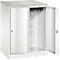 Vestiaire Resisto de C+P, 2 compartiments, 2 casiers, L 772 x P 540 x H 1077 mm, blanc trafic