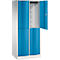 Vestiaire Resisto de C+P, 2 compartiments, 4 casiers, L 772 x P 540 x H 1950 mm, gris clair/rouge rubis