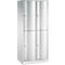 Vestiaire Resisto de C+P, 2 compartiments, 4 casiers, L 772 x P 540 x H 1950 mm, gris clair/vert clown