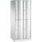 Vestiaire Resisto de C+P, 2 compartiments, 4 casiers, L 772 x P 640 x H 1950 mm, gris clair/vert clown