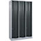 Vestiaire Resisto de C+P, 3 compartiments, 6 casiers, L 1148 x P 540 x H 1950 mm, alu blanc/gris anthracite