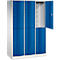 Vestiaire Resisto de C+P, 3 compartiments, 6 casiers, L 1148 x P 540 x H 1950 mm, gris clair/bleu clair