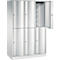 Vestiaire Resisto de C+P, 3 compartiments, 6 casiers, L 1148 x P 540 x H 1950 mm, gris clair/vert clown