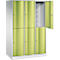 Vestiaire Resisto de C+P, 3 compartiments, 6 casiers, L 1148 x P 640 x H 1950 mm, gris clair/bleu gentiane