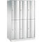Vestiaire Resisto de C+P, 3 compartiments, 6 casiers, L 1148 x P 640 x H 1950 mm, gris clair/vert clown