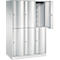 Vestiaire Resisto de C+P, 3 compartiments, 6 casiers, L 1148 x P 640 x H 1950 mm, gris clair/vert clown
