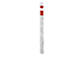 vierkante paal voor plaatsing in beton, met grondanker, staal, 70 x 70 mm, 900 mm boven de grond, rood/wit