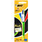 Vierkleurenbalpen BIC® 4 Colours® Fluo, onuitwisbaar, 0,4 mm, incl. neongeel om te highlighten