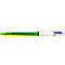 Vierkleurenbalpen BIC® 4 Colours® Fluo, onuitwisbaar, 0,4 mm, incl. neongeel om te highlighten