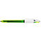 Vierkleurenbalpen BIC® 4 Colours® Fluo, onuitwisbaar, 0,4 mm, incl. neongeel om te highlighten