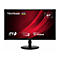 Schwarzer ViewSonic 27 Zoll Monitor mit IPS, 100 Hz, Eye ProTech und rotem Hintergrund.