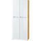 Vijlkast MONTERIA, glasfront, afsluitbaar, 5 OH, B 800 x D 370 x H 1960 mm, Navarraanse eik/wit