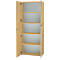Vijlkast MONTERIA, glasfront, afsluitbaar, 5 OH, B 800 x D 370 x H 1960 mm, Navarraanse eik/wit