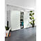 Vijlkast MONTERIA, glasfront, afsluitbaar, 5 OH, B 800 x D 370 x H 1960 mm, wit