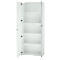 Vijlkast MONTERIA, glasfront, afsluitbaar, 5 OH, B 800 x D 370 x H 1960 mm, wit
