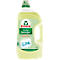 Bottle of Frosch vinegar cleaner, green-white label, Frosch logo. Inscription: Essig Reiniger, 5L. Bio-quality.
