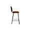 Vintage barkruk, met rugleuning, stalen poten, zithoogte 760 mm, 2 st., B 430 x D 510 x H 1080 mm, kunstleer, bruin