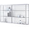 Vitrine murale, à suspendre, 2 étagères en verre réglables, portes coulissantes verrouillables, verre de sécurité trempé, L 1500 x P 200 x H 800 mm