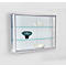 Vitrine murale BST, classe de protection incendie B1, 3 compartiments, portes coulissantes verrouillables, L 1020 x P 300 x H 1020 mm, aluminium/verre/métal, argenté-blanc