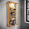 Vitrine murale Vitrosa Maxi, sans éclairage LED, 8 étagères, 2 portes battantes, L 590 x P 180 x H 1140 mm, verre &amp; bois, décor hêtre