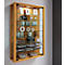 Vitrine murale Vitrosa Mini, sans éclairage LED, 8 étagères, 2 portes battantes, L 590 x P 180 x H 910 mm, verre &amp; bois, décor hêtre