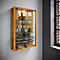 Vitrine murale Vitrosa Mini, sans éclairage LED, 8 étagères, 2 portes battantes, L 590 x P 180 x H 910 mm, verre &amp; bois, décor hêtre