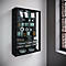 Vitrine murale Vitrosa Mini, sans éclairage LED, 8 étagères, 2 portes battantes, L 590 x P 180 x H 910 mm, verre &amp; bois, noir