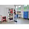Vleugeldeurkast - staal - B 916 x D 422 x H 1950 mm - 5 OH - 4 legborden - afsluitbaar - lichtgrijs RAL 7035