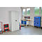 Vleugeldeurkast - staal - B 916 x D 422 x H 1950 mm - 5 OH - 4 legborden - afsluitbaar - lichtgrijs RAL 7035