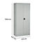 Vleugeldeurkast - staal - B 916 x D 422 x H 1950 mm - 5 OH - 4 legborden - afsluitbaar - lichtgrijs RAL 7035