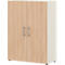 Vleugeldeurkast TEMPIO - van hout - 3 OH - B 800 x D 340 x H 1070 mm - wit/Sonoma eik
