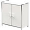 Vleugeldeurkast Toledo, met zicht-achterwand, afsluitbaar, 2 ordnerhoogten, B 800 x D 380 x H 780 mm, wit