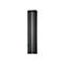 Un profilé en aluminium noir avec plusieurs rainures, debout verticalement sur un fond blanc.