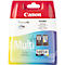 Canon inktcartridge multipack. Zwarte en kleuren cartridges in rode en witte verpakking.