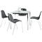 Voordelige set 4 BETA stapelstoelen- antraciet + vergadertafel - B 800 x D 800 mm - lichtgrijs