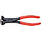 Zwarte kniptang met rode handgrepen. Opschrift: KNIPEX, 46-180.