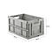 Vouwdoos in EURO-maat FK 6320, L 600 x B 400 x H 320 mm, 64 l, grijs