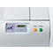Close-up van een witte machine met display en knoppen. Op het display: 1240. Onder twee knoppen: Oranje TEST, groen START/STOP.