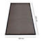 Bruin tapijt met zwarte randen, de afmetingen worden aangegeven met 1500 mm x 850 mm.