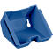 Blue, angled wall mount with hanging hole.