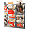 A metal brochure stand filled with colorful promotional flyers for cell phones and mobile phone plans.