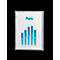 Graph in a silver frame with "Paris" and chart with blue bars and a dotted line on a white background.