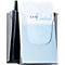 Transparent brochure holder with "Cafe Central" brochure.