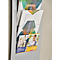 Gray brochure holder with various brochures: Premium Service, Portfolio and construction financing.