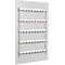 Gray key wall with 50 numbered hooks. 10 key hooks are arranged on each row, labeled from 1 to 50.