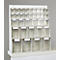 Wand-Mehrfach-Kleinteilelager MultiStore, 33 Lagerboxen, Volumen 76 l, B 600 x T 185 x H 684 mm, Holzplatte &amp; Polystyrol