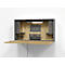 Wandbureau, B 1200 x D 260 x H 650 mm, grafietgrijs/notty eiken