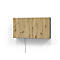 Wandbureau, B 1200 x D 260 x H 650 mm, grafietgrijs/notty eiken
