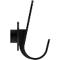 Schwarzer Wandhaken in minimalistischem Design. Gebogene Form, zur Befestigung an der Wand.