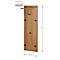 Holzgaderobe mit schwarzen Haken und Regal. Die Gaderobe ist 100 cm hoch und 30 cm breit.